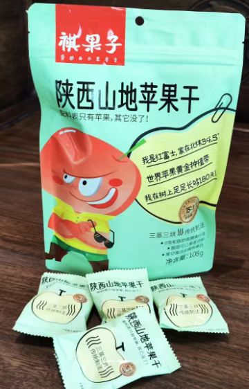 陕西山地苹果干108克/袋，10袋装